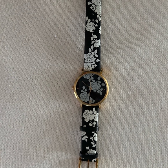 Kate Spade Black and Gold Floral Watch - Picture 3 of 7
